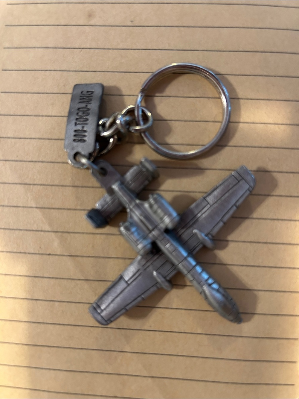 Die-Cast Silver Airplane Keychain - Air National Guard